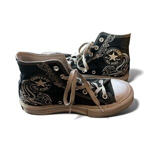 Converse Chuck Taylor All-Star Lift High Top Sneakers with “western” embroidery